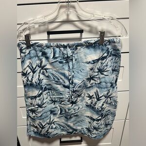 Columbia Light Blue and White Cotton Skirt